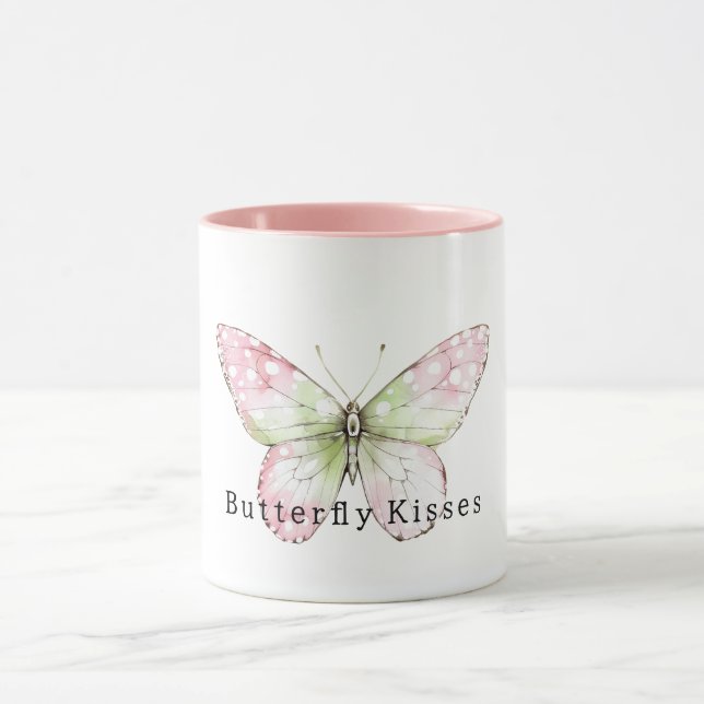 Pink Mint Butterfly Kisses Mugg (Center)