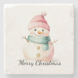 Pink Mint Christmas Snowman Stenunderlägg