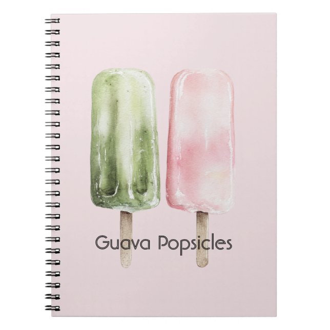Pink Mint Green Guava Popsicles Anteckningsbok (Framsidan)