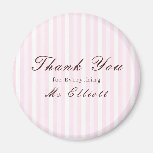 Pink Mist - Personalised Thank You Teacher Magnet (Framsidan)