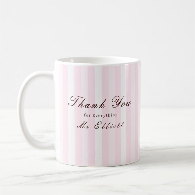 Pink Mist - Personalised Thank You Teacher Mug Kaffemugg (Vänster)
