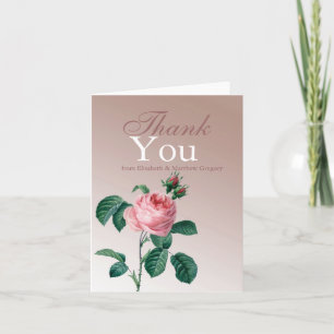 Pink Mist Rose Wedding Thank You Tack Kort