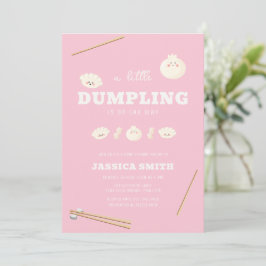 Pink Modern Kawaii Bao Dumpling Baby Shower  Inbjudningar