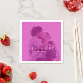 Pink Modern Photo Wedding Pappersservett