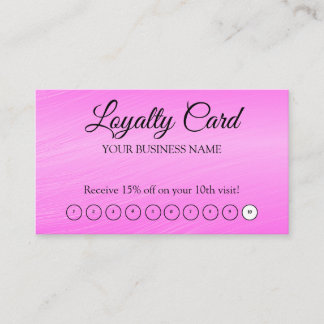 Pink Modern Professional Loyalty QR Code Visitkort