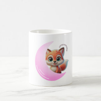 Pink Moon Fox Mug – Cute Kawaii Animal Coffee Cup Kaffemugg