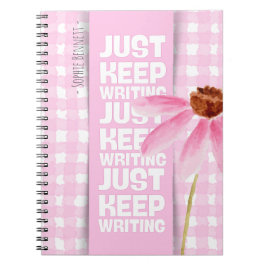 Pink Motivational Gingham Anteckningsbok