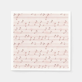 Pink Music Notes Sheet Pappersservett