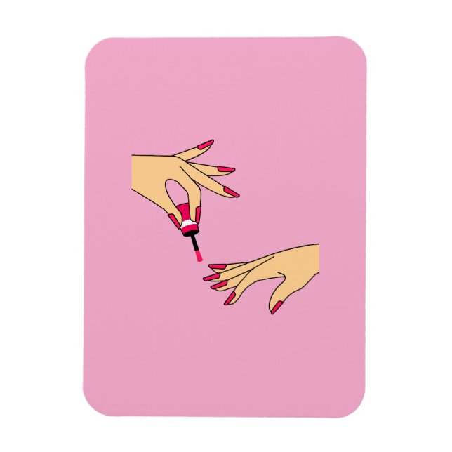 Pink Nails Manicure Art - Girly Beauty Magnet (Vertikal)