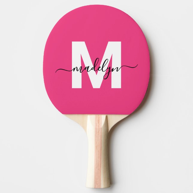 Pink Name Monogram Pingisracket (Framsidan)