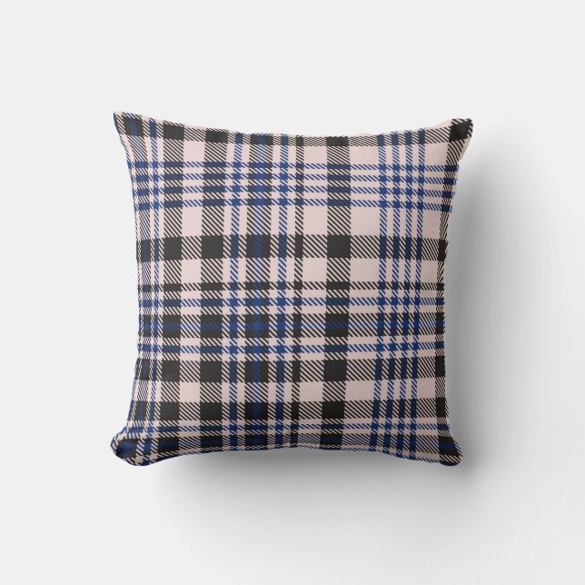 Pink Navy Glen Plaid textured seamless patternabst Kudde (Framsida)