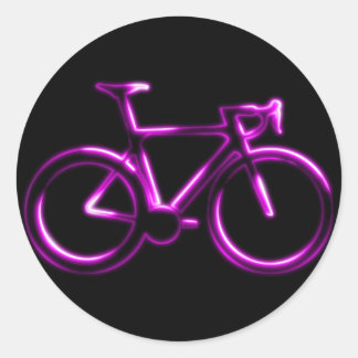 Pink Neon Glow Road Bicycle Sticker Runt Klistermärke