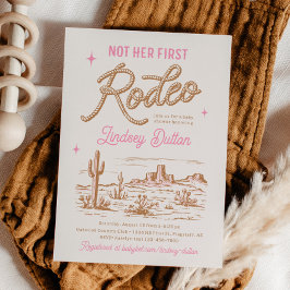 Pink Not Her First Rodeo Baby Shower Invitation Inbjudningar