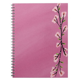 Pink Notebook with Floral Accent – Cute Aesthetic  Anteckningsbok