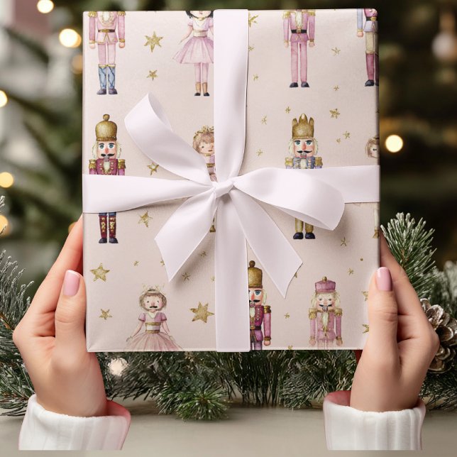 Pink Nutcracker Ballerina Christmas Presentpapper (Skapare uppladdad)