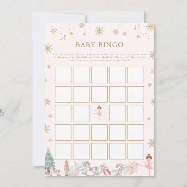Pink Nutcracker Ballet Baby Bingo Game  (Framsida)