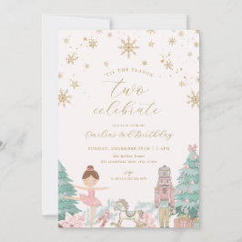 Pink Nutcracker Ballet Second Birthday Invitation Inbjudningar