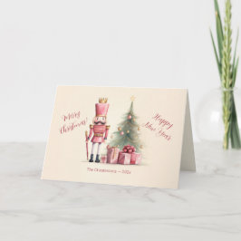 Pink Nutcracker Christmas Holiday Card Kort