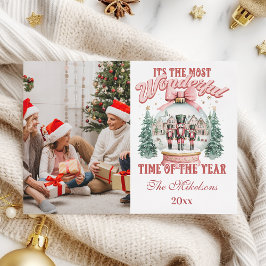  Pink  Nutcracker Christmas Photo  Wonderland Glob Julkort