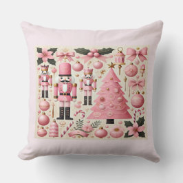 Pink Nutcracker Christmas Tree Kudde