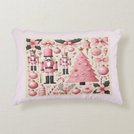 Pink Nutcracker Christmas Tree Prydnadskudde