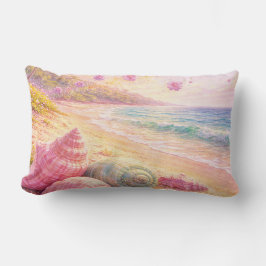 Pink Ocean Beach Shells Flowers Fantasy Landscape Lumbarkudde