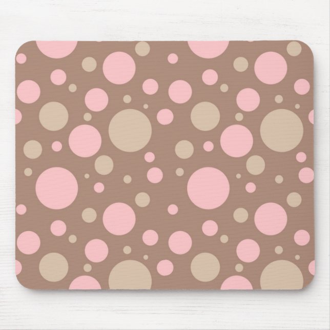 ~~Pink- och bruntpolka dots Musmatta (Framsidan)