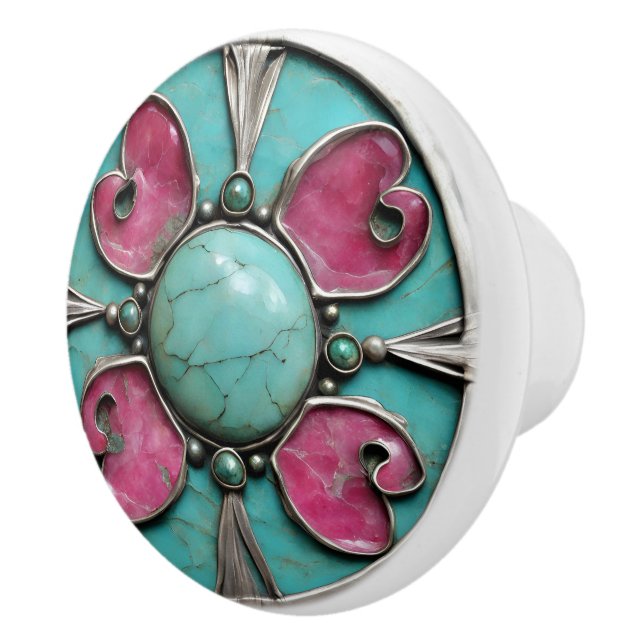 Pink October Tourmaline Birth Stone Knopp (Höger)