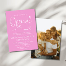 Pink officiella officiella antagningsdagsfest foto