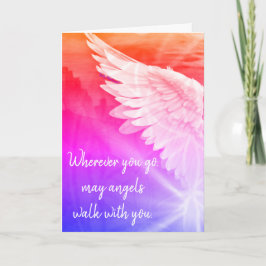 Pink Ombre Guardian Angel – Angels Walk With You Kort