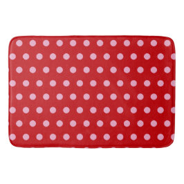Pink on Red Polka Dots  Badrumsmatta