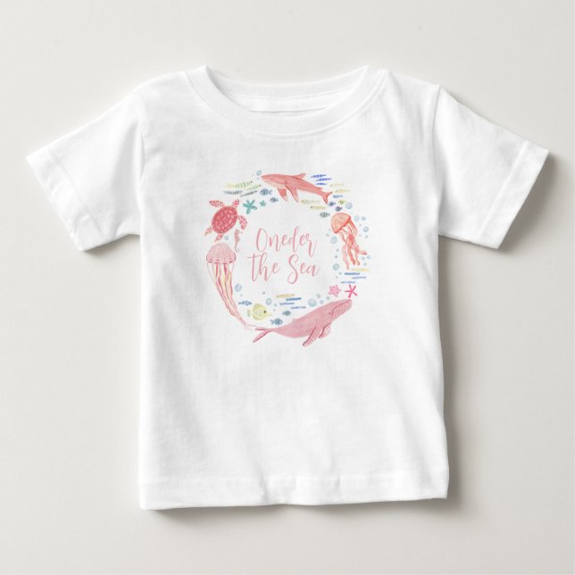 Pink Oneder The Sea 1-årsdag T Shirt (Framsida)