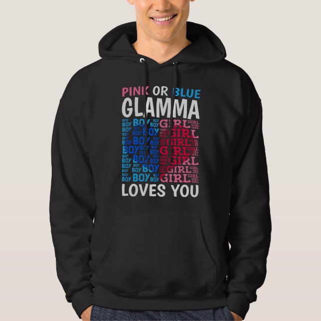 Pink Or Blue Glamma Loves You Gender Reveal Baby S Hoodie (Framsida)