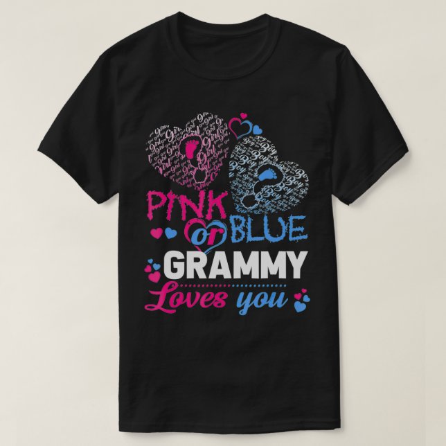 Pink Or Blue Grammy Loves You T  Gender Reveal Bab Shirt (Design framsida)