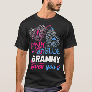 Pink Or Blue Grammy Loves You T  Gender Reveal Bab T Shirt