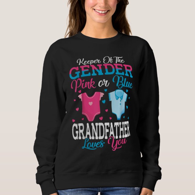 Pink Or Blue Keeper Of The Gender Grandfather Love T Shirt (Framsida)