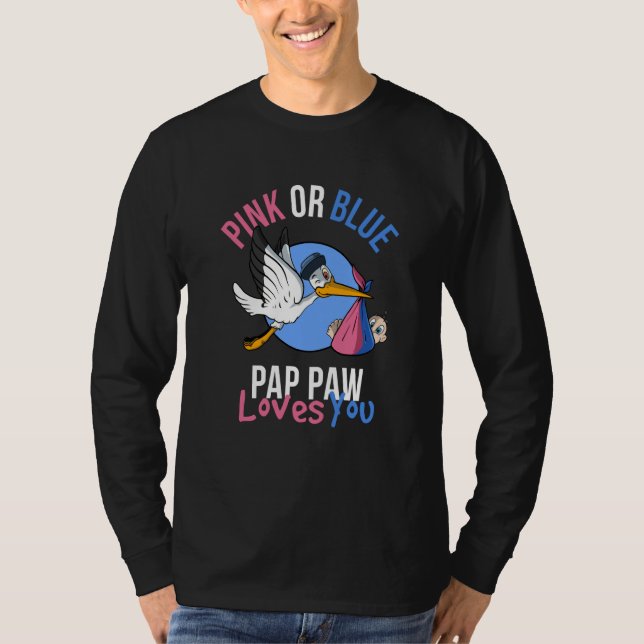 Pink or Blue Pap Paw Loves T Shirt (Framsida)