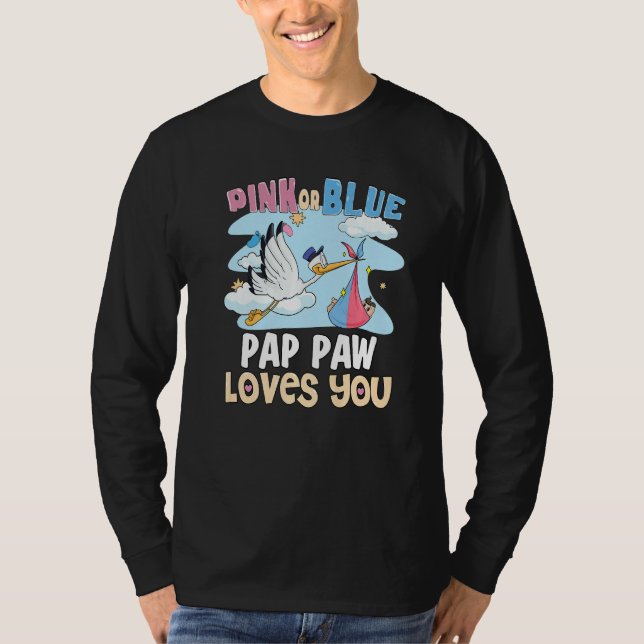 Pink or Blue Pap Paw Loves You Best Grandpa Ever G T Shirt (Framsida)