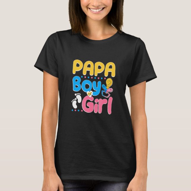 Pink or Blue Papa Loves You Best Dad Ever Fatherho T Shirt (Framsida)