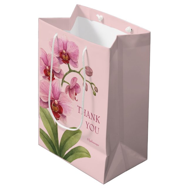 Pink Orchid Business Thank You Gift Bag (Framsidan Vinklad)