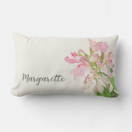 Pink Orchid Floral Design – Elegant Botanical Art Lumbarkudde