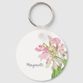 Pink Orchid Floral Design – Elegant Botanical Art Nyckelring