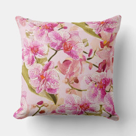 pink orchid floral pattern kudde