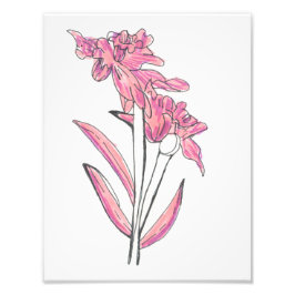 Pink Orchid Print Fototryck