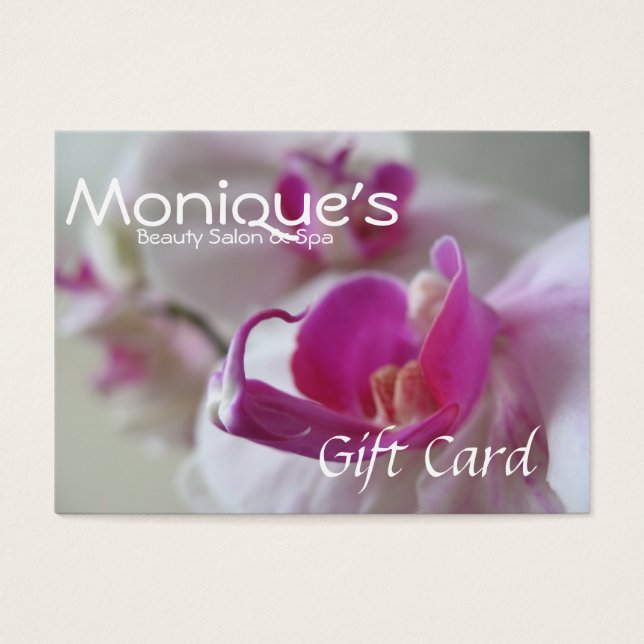 Pink Orchids Salon Spa gift certificate Visitkort (Framsidan)