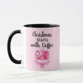 Pink Ornament Christmas Morning Design Mugg