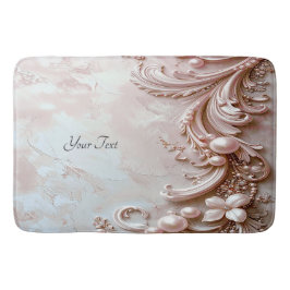 Pink Ornate Pearl and Floral Bath Mat Badrumsmatta