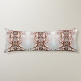 Pink Ornate Pearl and Floral Body Pillow Kroppskudde
