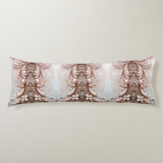 Pink Ornate Pearl and Floral Body Pillow Kroppskudde