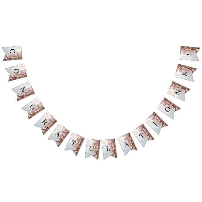 Pink Ornate Pearl and Floral Bunting Flag Vimplar (Alla)